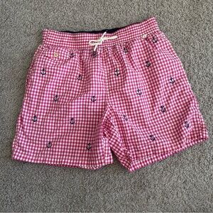 POLO Ralph Lauren Checkered Anchor Embroidered Swim Trunks